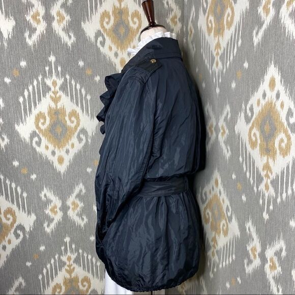 Ralph Lauren Black Luster Ruffled Nylon Jacket - Picture 14 of 16